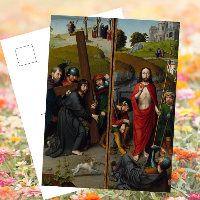 Postal Festiva Crucifixion Lent Resurrección Jesucristo Pascua (Religious Christian Catholic Crucifixion Lent Resurrection Jesus Christ Easter Holiday Postcard)