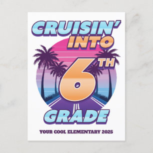 Postal Festiva Cruissin de vuelta a la escuela 6º grado