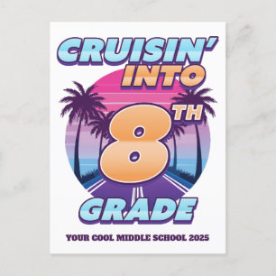 Postal Festiva Cruissin de vuelta a la escuela 8º grado