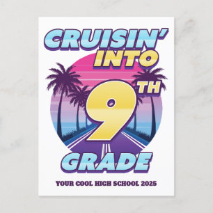 Postal Festiva Cruissin de vuelta a la escuela 9º grado