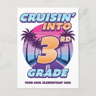 Postal Festiva Cruissin de vuelta a la escuela tercer grado