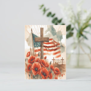 Postal Festiva Cruz Americana en flor