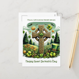 Postal Festiva Cruz Celta: Celebración del Día de San Patricio