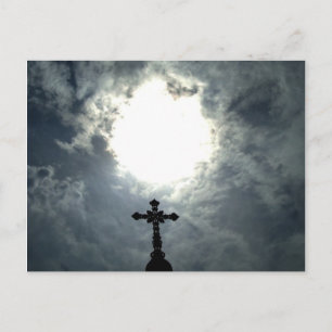 Postal Festiva Cruz gótica de Pascua