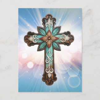 Postal Festiva Cruz Ornate-Cristiana