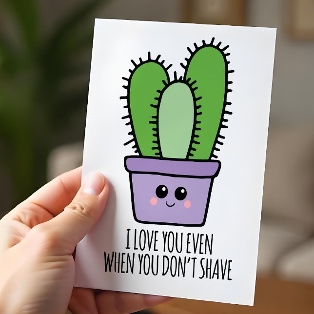 Postal Festiva Cuando no te afeitas divertido día de San Valentín (Celebrate your Valentine and secure their heart with this hilariously honest and quirky card.)