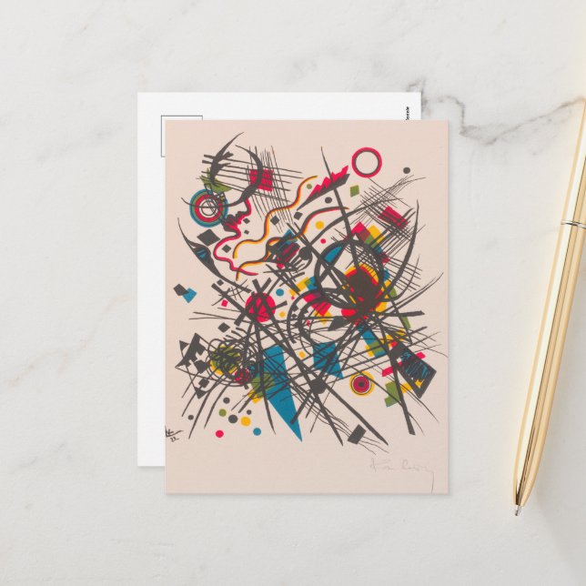 Postal Festiva Cuarta cartera de Bauhaus por Wassily Kandinsky (Anverso/Reverso In Situ)