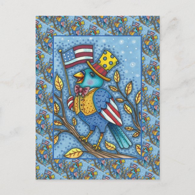 POSTAL FESTIVA CUARTO DEL TUIT BLUEBIRD DE JULIO, LA BANDERA ESTA (Anverso)