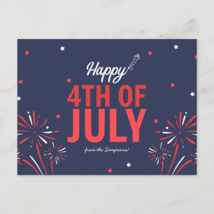 Postal Festiva Cuatro de Julio Estrellado