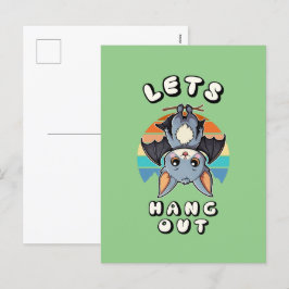 Postal Festiva Cubierta colgada y atardecer retro | Vamos a colga