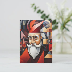 Postal Festiva Cubismo de Santa Claus
