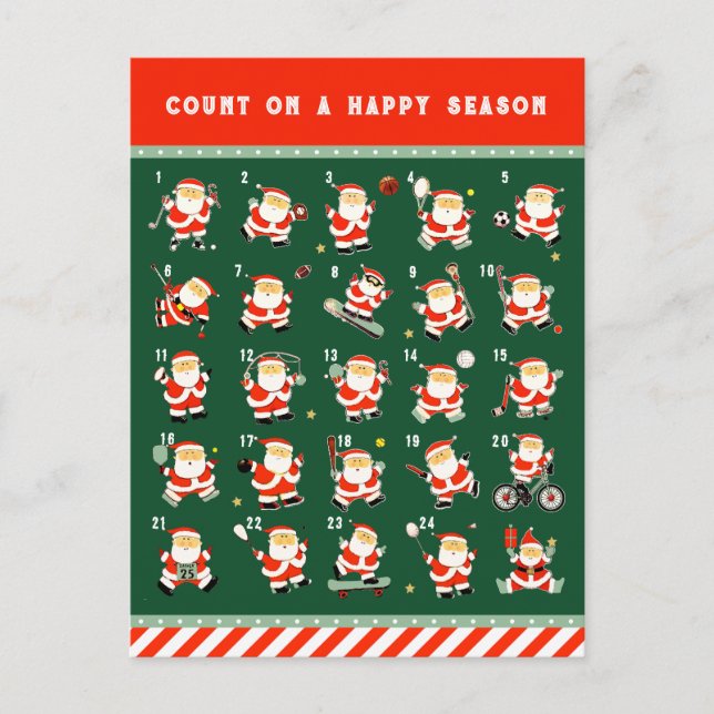 Postal Festiva Cuenta regresiva del calendario deportivo de los n (Anverso)