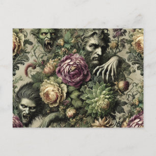 Postal Festiva Culto florabane - Diseño floral gótico