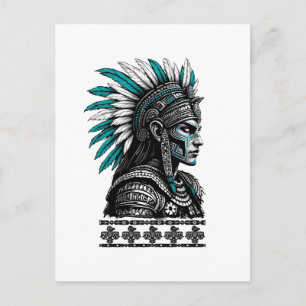 Postal Festiva Cultura azteca pueblo indígena maya