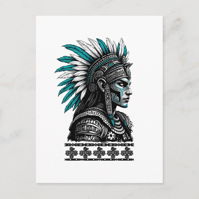 Postal Festiva Cultura azteca pueblo indígena maya (Anverso)