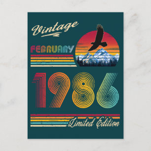 Postal Festiva Cumpleaños 40 Vintage febrero 1986 40 años
