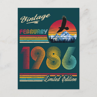 Postal Festiva Cumpleaños 40 Vintage febrero 1986 40 años