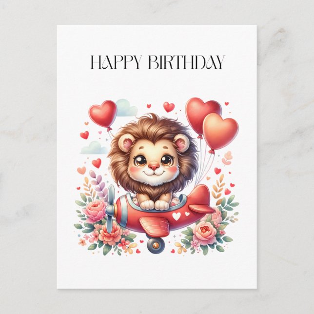 Postal Festiva Cumpleaños del León Volador (Anverso)
