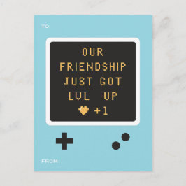 Postal Festiva Cumpleaños Gameboy Nivel de Amistad Personalizado