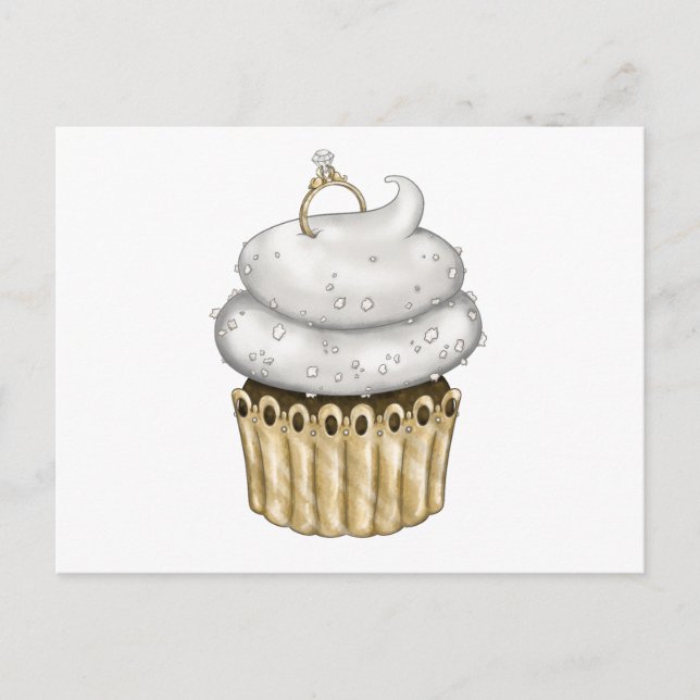 Postal Festiva Cupcake de compromiso dulce (Anverso)