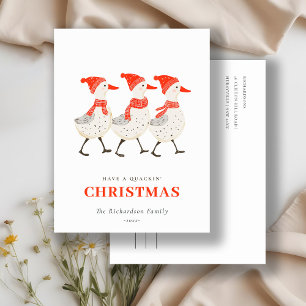 Postal Festiva Curioso invierno rojo chapucero Navidades