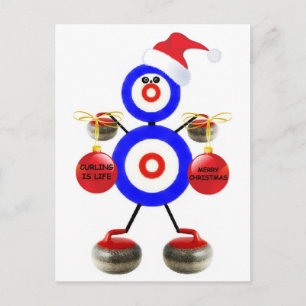 Postal Festiva Curling Navidades