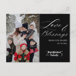 Postal Festiva Custom 1 Photo Luxurious Script Family Name Year