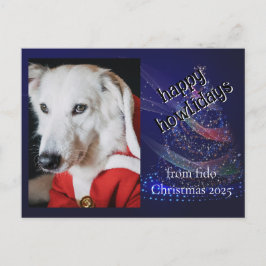 Postal Festiva Custom Dog Photo Funny Holiday Postcard