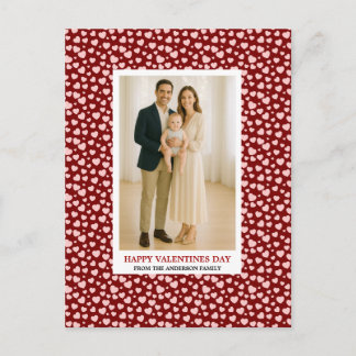 Postal Festiva Custom Family Photo Hearts Pattern Valentine's Day