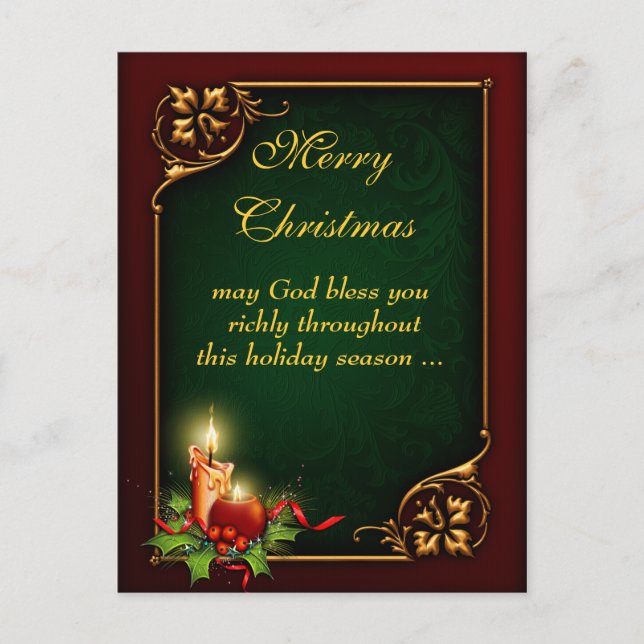 Postal Festiva Custom Merry Christmas Postcard (Anverso)