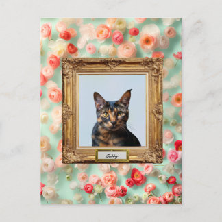 Postal Festiva Custom Pet Portrait Postcard – Your Cat in a Frame
