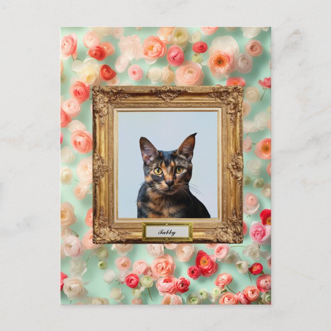 Postal Festiva Custom Pet Portrait Postcard – Your Cat in a Frame (Anverso)