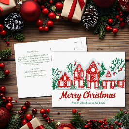 Postal Festiva Custom Real Estate Company Merry Christmas Houses