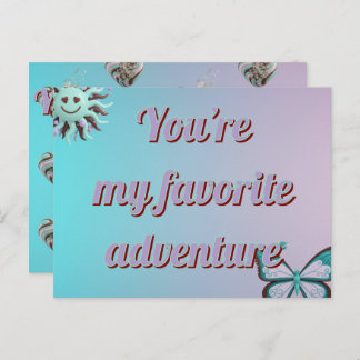 Postal Festiva Custom  Valentine's Card | Turquoise and Purple