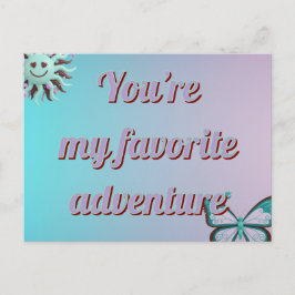 Postal Festiva Custom  Valentine's Card | Turquoise and Purple