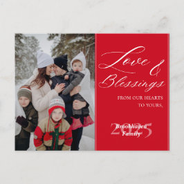 Postal Festiva Customized Family Name 1 Photo Year Elegant Script