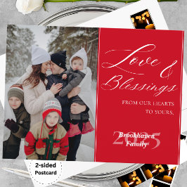 Postal Festiva Customized Family Name 1 Photo Year Elegant Script