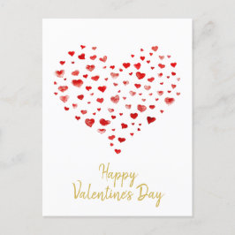 Postal Festiva Cute acuarela Corazón de Feliz Día de San Valentín