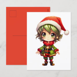 Postal Festiva Cute Anime Elf