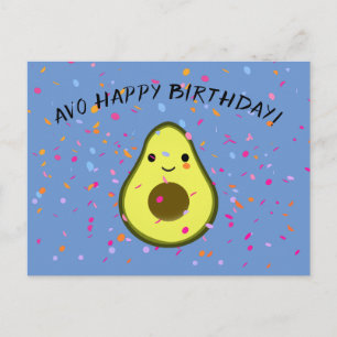 Postal Festiva Cute Avo Feliz Cumpleaños Pun Pun Postcard