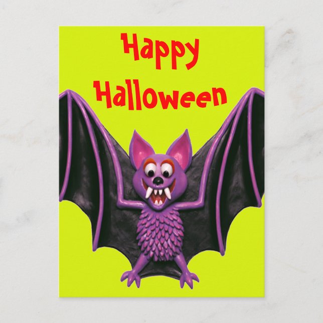 Postal Festiva Cute Bat Halloween (Anverso)