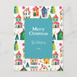 Postal Festiva Cute Christmas Houses