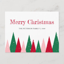 Postal Festiva Cute Colorful Christmas Trees Modern Non-Photo