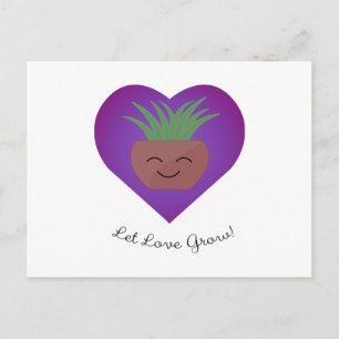 Postal Festiva Cute Deja que el amor crezca Aloe