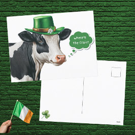 Postal Festiva Cute dónde está el Día de San Patricio