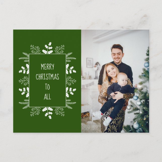 Postal Festiva Cute Elegant Holiday Photo (Anverso)