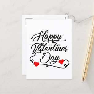 Postal Festiva Cute Feliz Día de San Valentín arte verbal