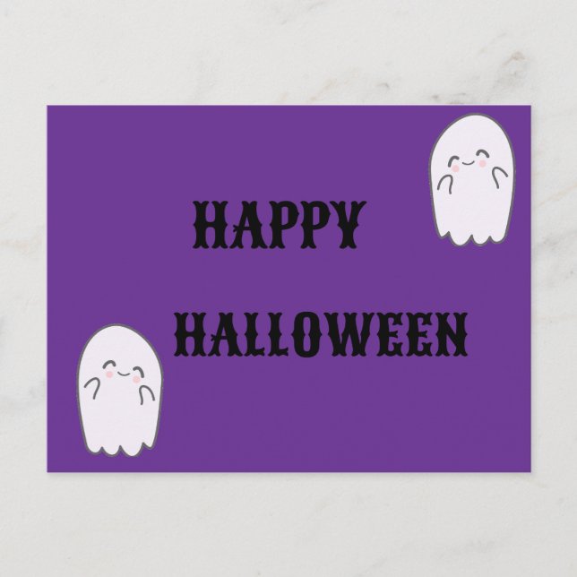 Postal Festiva Cute Ghost Halloween (Anverso)