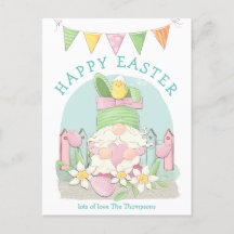 Cute Gnome Bunny Chick Spring Pasteles Feliz Pascu