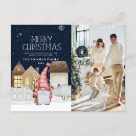 Postal Festiva Cute Gnomes Winter Snow Merry Christmas Photo